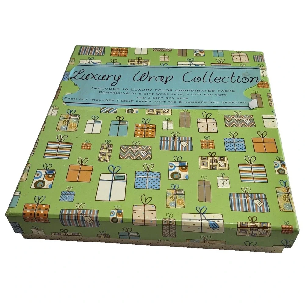 New Luxury‎ Wrapping Paper Set of 9 Coordinated Gift Wrapping Sets Birthday Baby